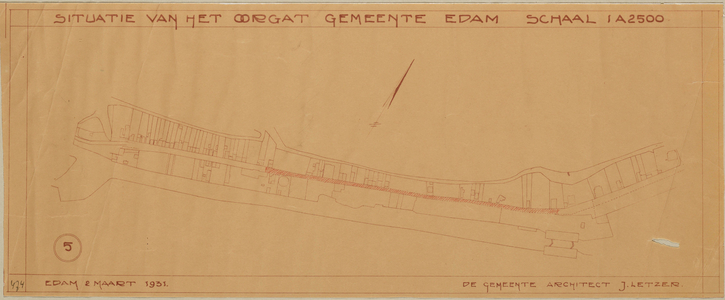 WAT001020011 Gedeelte van een kadastrale kaart met plattegrond van het Oorgat.