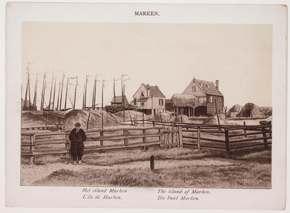 WAT001020853 Gezicht op Marken bij de haven.