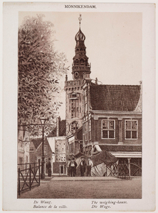 WAT001020855 Haven met Waaggebouw en Speeltoren en op de voorgrond de Damsluis.