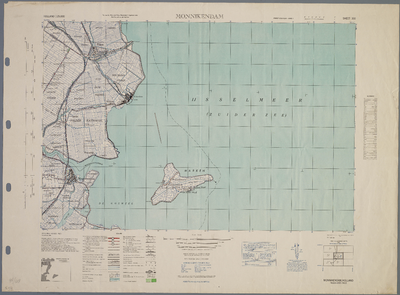 WAT001020103 Topografisch-militaire kaart van de U.S. Army, blad Monnickendam met Volendam, Marken, Edam en een ...