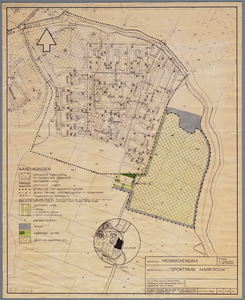 WAT001020128 Kadastrale kaart met gedeelte van het bestemmingsplan van de wijk Markgouw in Monnickendam inzake de ...