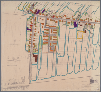 WAT001020222 kadastrale kaart met ontwerp bestemmingsplan van het dorp Jisp in drie delen.
