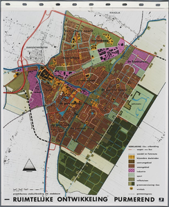 WAT001020186 Overzichtskaart van de gemeente Purmerend met stadsuitbreiding van de wijken Overwhere, Molenkoog, De ...