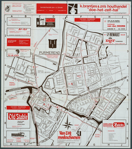 WAT001020192 Plattegrond van de gemeente Purmerend met N.Z.H. buslijnen en kaartje van de nieuwe wijk De Gors.