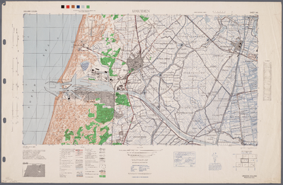 WAT001020275 Topografisch-militaire kaart van de U.S. Army, blad IJmuiden met Beverwijk, polder WestZaan, Assendelft, ...