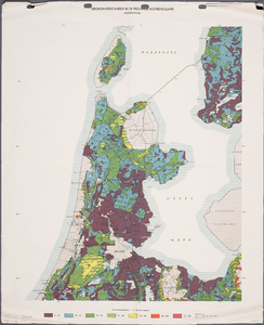 WAT001020278 Overzichtskaart van de landbouwwaterhuishouding in Noord-Holland met de grondwaterstanden tijdens de winter