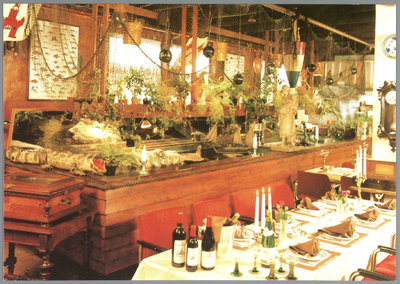 WAT001012107 Restaurant Nieuw Stuttenburgh, dinerzaal met paling- en schilpaddenaquarium
