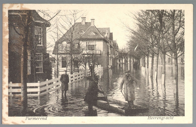 WAT001012602 Als gevolg van een zware noordwester storm brak in januari 1916 de Waterlandse Zeedijk tussen Monnickendam ...
