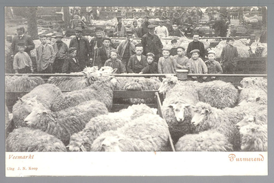 WAT001012782 Schapenmarkt. Op de kop van de koemarkt verhandelde men al sinds 1612 koeien, ossen, paarden, varkens en ...