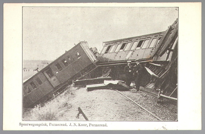 WAT001013211 Op 5 september 1905 was er een botsing tussen een personentrein en een goederentrein, op het emplacement ...