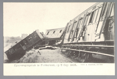 WAT001013208 Op 5 september 1905 was er een botsing tussen een personentrein en een goederentrein, op het emplacement ...