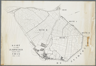 WAT001020397 Kaart van de kadastrale secties Edam, C en D (Zuidpolder met Volendam)