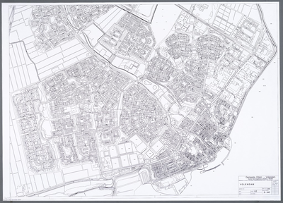 WAT001020437 Plattegrond van Volendam met huizen en gebouwen en huisnummers
