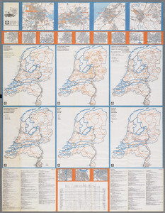WAT001020494 Achterzijde van de Grote Shell Autokaart van Nederland, met stadsplattegronden, kaartjes met VVV- en ...