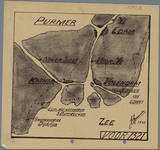 WAT001021071 Historisch kaartje van de situatie van Volendam en Katham voor 1321