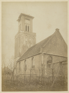 WAT003003878 Het slopen van de markante toren van de Nederlands-hervormde kerk van Purmerland van Purmerland is in 1893 ...