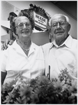 WAT003003910 Foto: Gerard Tabe de Jong en Antje Box vierden op zondag 19 augustus 1990 hun 65 jarig ...