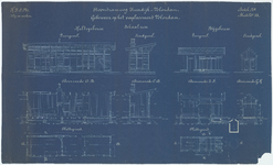 WAT054000323 Bestektekening voor de aanleg van de stoomtramweg Kwadijk-Volendam, blad 13. Geveltekeningen, doorsneden ...