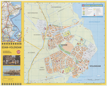WAT055000020 Plattegrond van de gemeente Edam-Volendam met centrumkaarten.