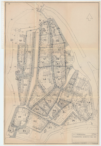 WAT055000035 Kadastrale kaart van het centrum van Monnickendam, met daarop aangegeven de locaties (van A1-1 tot en met ...