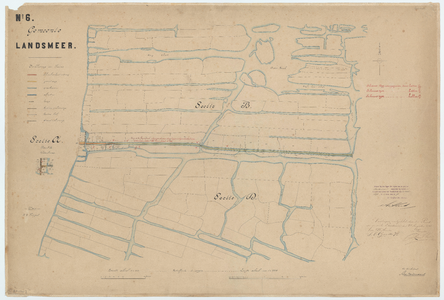 WAT056000050 Kaart van het Tuinpad in Landsmeer. Sectie B, blad 1; sectie D, blad 3