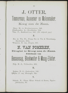  Adresboek van de Zaanstreek : Zaandam, Koog aan de Zaan, Zaandijk, Wormerveer, Krommenie, Westzaan en Oostzaan, pagina 99