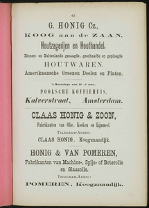  Adresboek van de Zaanstreek : Zaandam, Koog aan de Zaan, Zaandijk, Wormerveer, Krommenie, Westzaan en Oostzaan, pagina 99