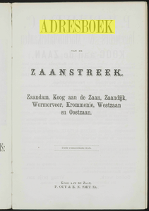  Adresboek van de Zaanstreek : Zaandam, Koog aan de Zaan, Zaandijk, Wormerveer, Krommenie, Westzaan en Oostzaan, pagina 7