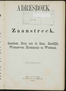  Adresboek van de Zaanstreek : Zaandam, Koog aan de Zaan, Zaandijk, Wormerveer, Krommenie en Westzaan, pagina 7