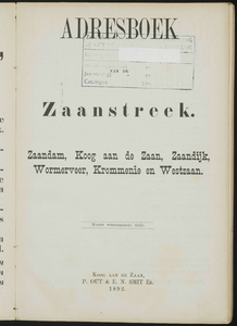 Adresboek van de Zaanstreek : Zaandam, Koog aan de Zaan, Zaandijk, Wormerveer, Krommenie en Westzaan, pagina 7