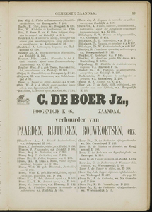  Adresboek van de Zaanstreek : Zaandam, Koog aan de Zaan, Zaandijk, Wormerveer, Krommenie en Westzaan, pagina 27