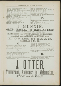  Adresboek van de Zaanstreek : Zaandam, Koog aan de Zaan, Zaandijk, Wormerveer, Krommenie en Westzaan, pagina 81