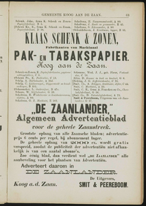  Adresboek van de Zaanstreek : Zaandam, Koog aan de Zaan, Zaandijk, Wormerveer, Krommenie en Westzaan, pagina 83