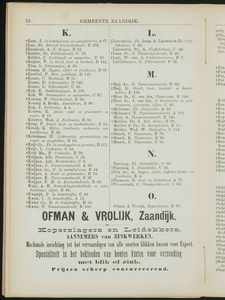  Adresboek van de Zaanstreek : Zaandam, Koog aan de Zaan, Zaandijk, Wormerveer, Krommenie en Westzaan, pagina 100