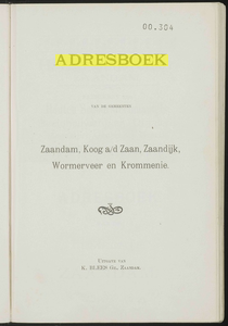  Adresboek van de gemeenten Zaandam, Koog aan de Zaan, Zaandijk, Wormerveer en Krommenie, pagina 9