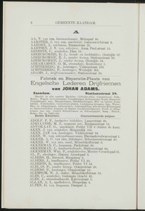  Adresboek van de gemeenten Zaandam, Koog aan de Zaan, Zaandijk, Wormerveer en Krommenie, pagina 16
