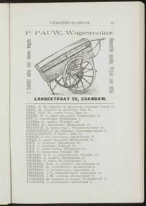  Adresboek van de gemeenten Zaandam, Koog aan de Zaan, Zaandijk, Wormerveer en Krommenie, pagina 73