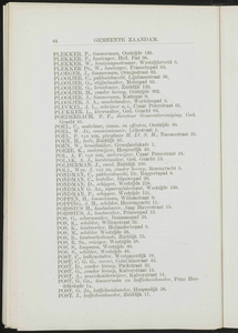  Adresboek van de gemeenten Zaandam, Koog aan de Zaan, Zaandijk, Wormerveer en Krommenie, pagina 74