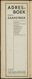  Adresboek voor de Zaanstreek waaronder de gemeenten : Zaandam, Koog aan de Zaan, Zaandijk, Wormerveer, Krommenie, ...