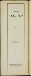  Adresboek voor de Zaanstreek waaronder de gemeenten: Zaandam, Koog aan de Zaan, Zaandijk, Wormerveer, Krommenie, ...