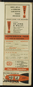  Adresboek voor de Zaanstreek waaronder de gemeenten: Zaandam, Koog aan de Zaan, Zaandijk, Wormerveer, Krommenie, ...