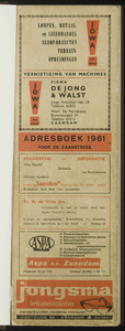 Adresboek voor de Zaanstreek bevattende de gemeenten Zaandam, Koog aan de Zaan, Zaandijk, Wormerveer, Wormer, ...
