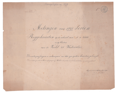 19231-15V0 Metingen van 1847 Serie 15 Reggekaarten op de schaal van 1à 2500 in 39 bladen van de Vecht tot Westervlier. ...