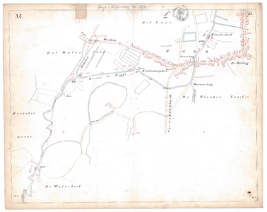19231-15V34 [Geen titel] Kaartblad van de Regge door Goor. Vermeld worden: Het Laar, Het Waterland, Oude beek met brug ...