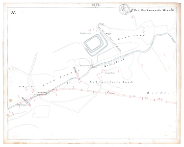 19231-17Y11 [Geen titel] Kaartblad van de oude Schipbeek ter hoogte van Loo met Landweerbrug, Schepersbrug ...