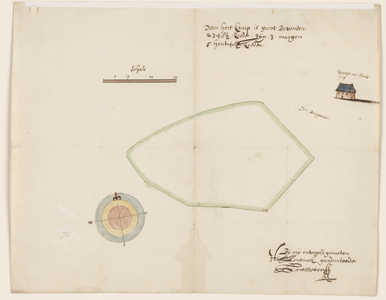 12556-KD000273 [Dorsaal:] Aftekening van den Hartkamp in het Vollenhoofse Plattegrond van een stuk weiland, de Hartkamp ...
