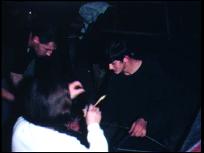 11206BB02349 Oogstfeest Stöppelhaene in Raalte.In volgorde van vertoning:Opbouw van de praalwagens op de deel. ...