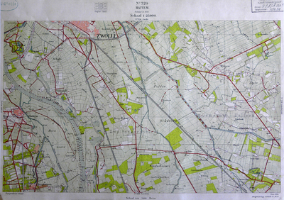 417-KD001369 Hattem 320 Kopie van een topografische kaart van Hattem en het gebied ten oosten ervan. De kaart is ...