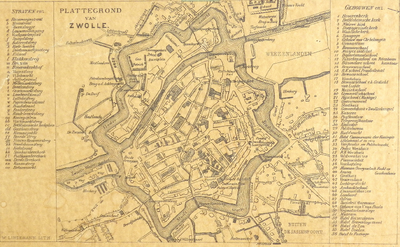 430-KD001382 Kaart der omstreken van Zwolle Kaart van de gemeente Zwolle en directe omgeving, met in gekleurd de ...