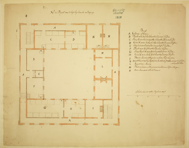 801 Project van 't tugthuijs bovenste verdiepinge Plattegrond en indeling van de eerste verdieping van het tuchthuis te ...